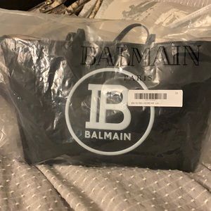 Balmain bag, leather with B logo tote